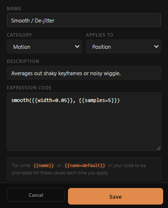 Parameterized Expressions